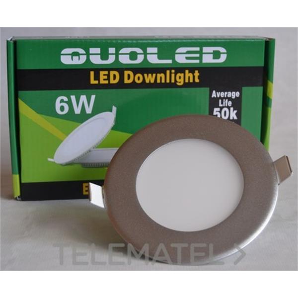 QUOLED 0011-6W-121 DOWNLIGHT LED EXTRAPLANO 6W EMP.RED. CROMO MATE LUZ FRIA 5500 K