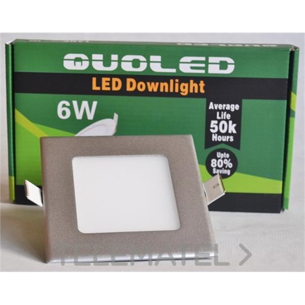 QUOLED 0011-6W-223 DOWNLIGHT LED EXTRAPLANO 6W EMP.CUAD. CROMO MATE LUZ CALIDA 3500 K