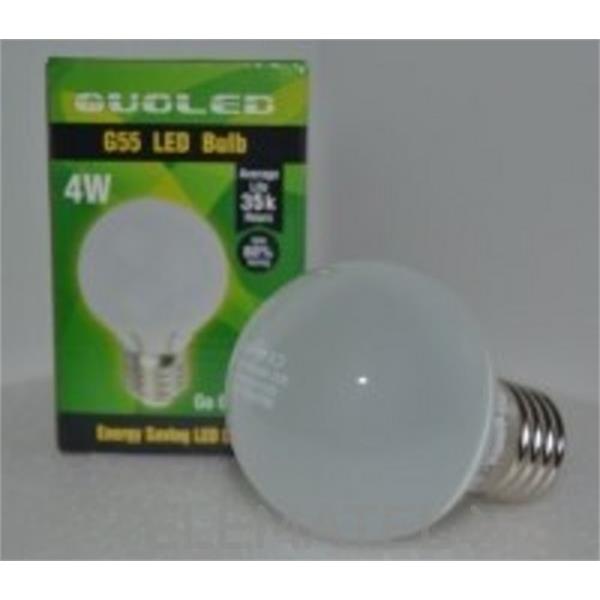 QUOLED 014-4W-13 LAMP. LED ESFERICA 4W E27 G55 LUZ CALIDA 3000K