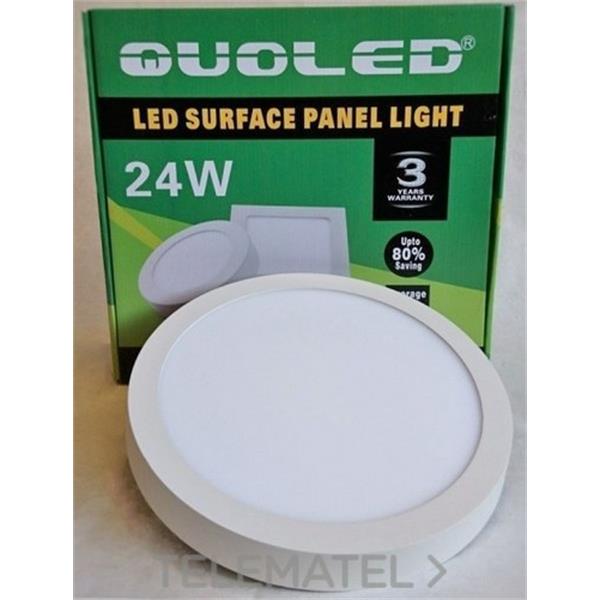 QUOLED 0012-24W-113 DOWNLIGHT LED 24W SUP. RED.BL. LUZ CALIDA 3000K