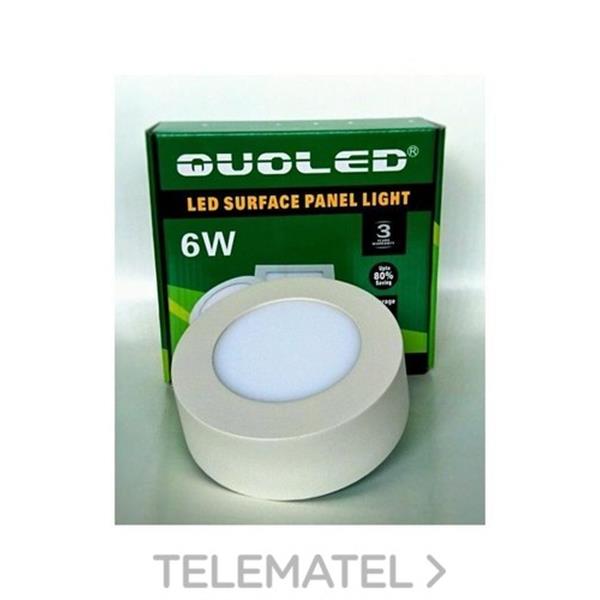 QUOLED 0012-6W-111 DOWNLIGHT LED 6W SUPERF. RED.BL LUZ FRIA 6000K