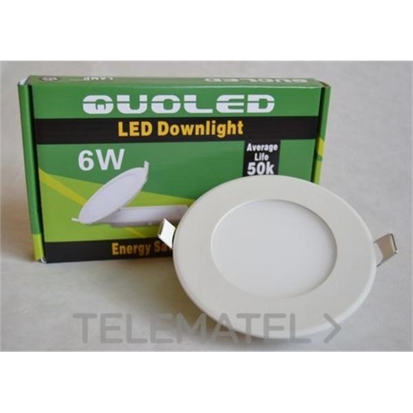 QUOLED 0011-6W-111 DOWNLIGHT LED EXTRAPLANO 6W EMP.RED.BL. LUZ FRIA 6000 K