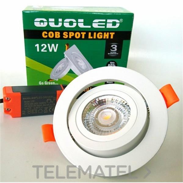 QUOLED 0013-12W-112 DOWNLIGHT 12W BASCULAR REDONDOBL. LUZ NEUTRA 4000K