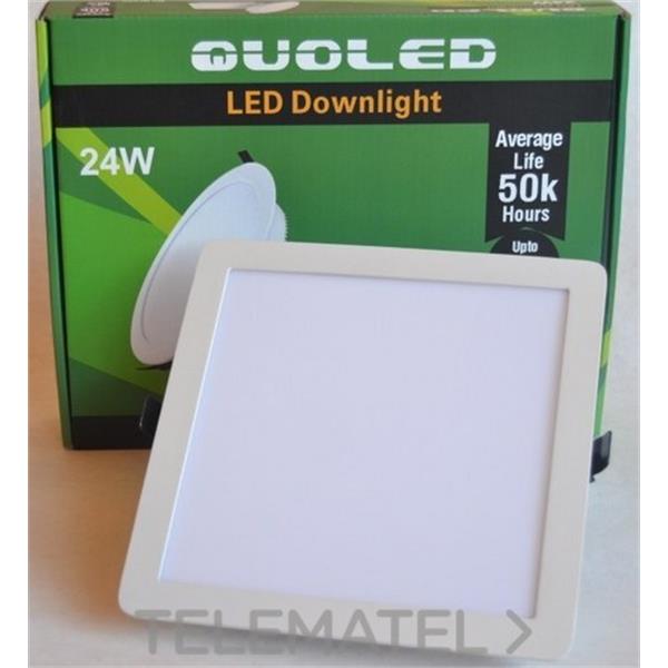 QUOLED 0011-24W-213 DOWNLIGHT LED 24W EMP. CUAD. BL. LUZ CALIDA 3000 K