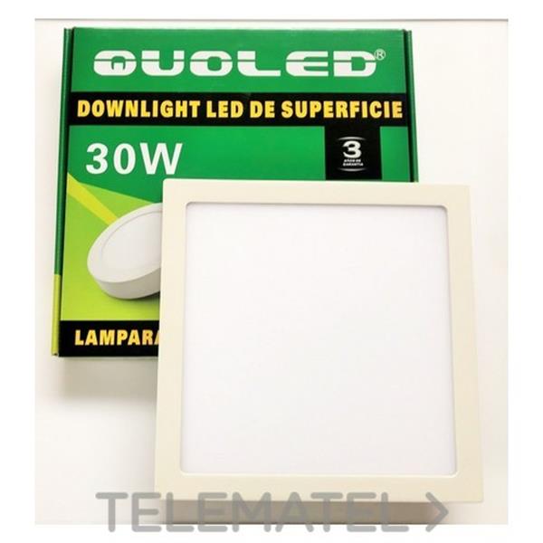 QUOLED 0012-30W-211 DOWNLIGHT LED 30W SUPERF. CUAD. BL LUZ FRIA 5500K