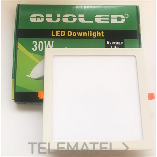QUOLED 0011-30W-212 DOWNLIGHT LED 30W EMP. CUAD. BL. LUZ NEUTRA 4000K