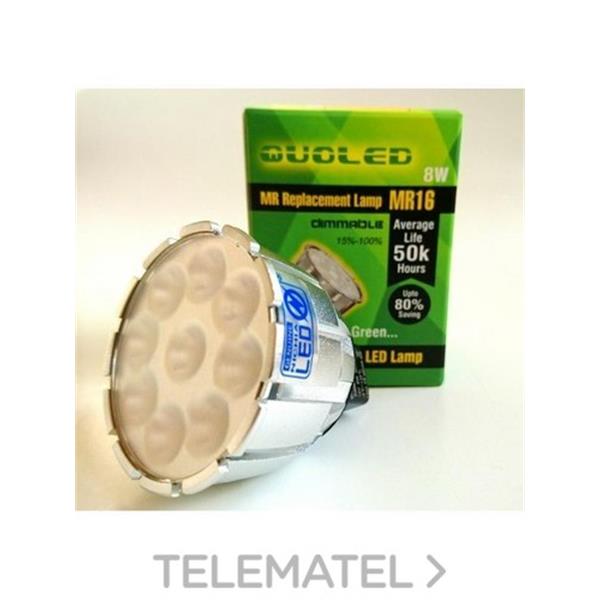 QUOLED 0152-8W-51 DICROICA LED MR-16 8W REG NICHIA LUZ FRIA 6000K WW