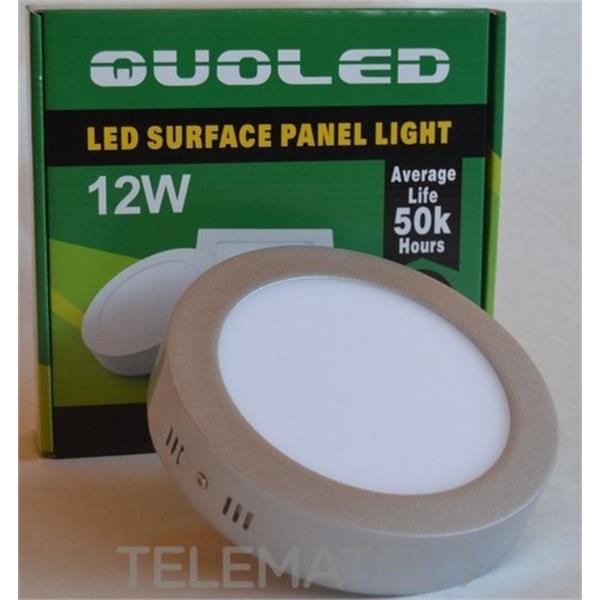 QUOLED 0012-12W-123 DOWNLIGHT LED 12W SUPERF.RED. CROMO MATE LUZ CALIDA 3500 K