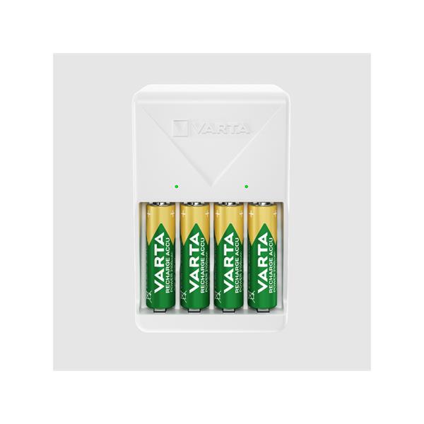 VARTA 57657101451 Cargador Plug Charger VARTA pilas recargables AA/AAA con luz LED indicador carga (incluye 4