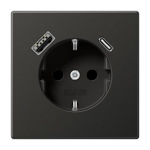 JUNG AL1520-15CAAN Enchufe con USB-AC Serie LS antracita