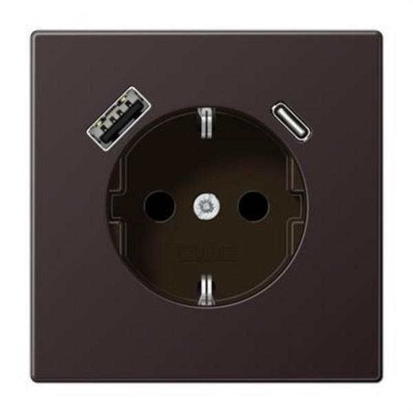 JUNG AL1520-15CAD Enchufe con USB-AC Serie LS dark