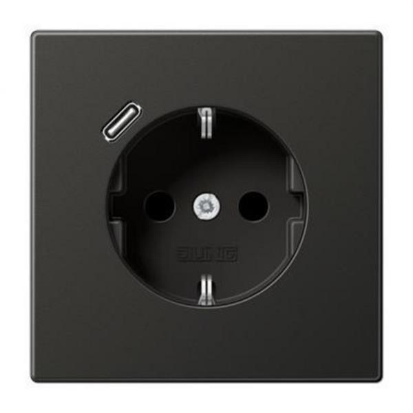 JUNG AL1520-18CAN Enchufe con USB-C Serie LS antracita