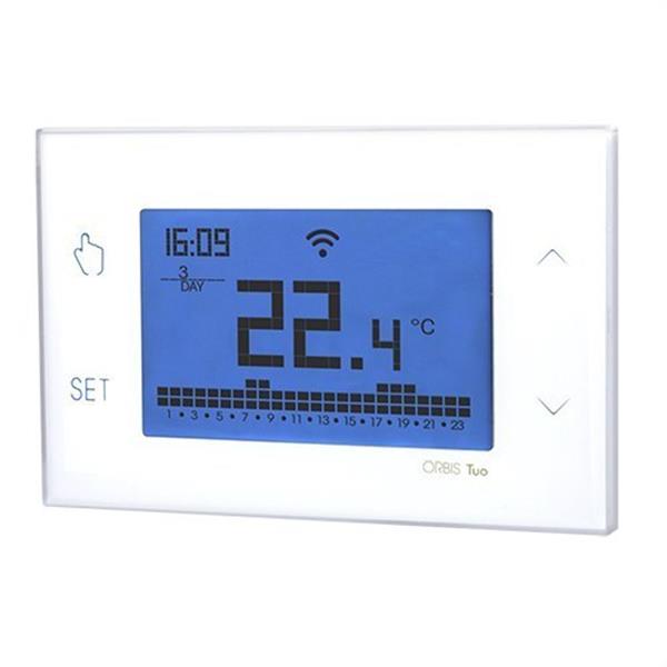 ORBIS OB326900 Cronotermostato con pantalla táctil semanal TUO wifi blanco 3 temperaturas regulables y 7 p