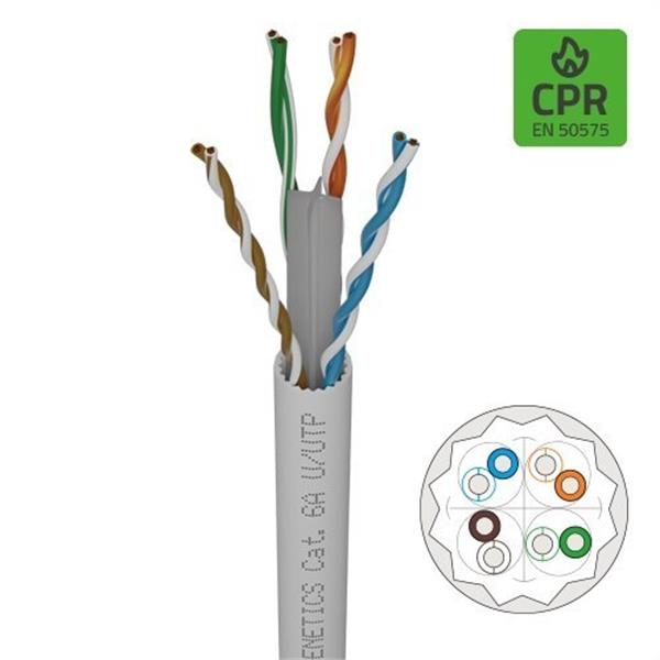 OPENETICS 0850B Cable Cat. 6A U/UTP rígido Lszh B2ca s1a,d1,a1 en bobinas de 500m