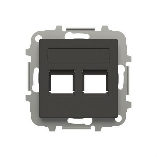 NIESSEN 8518.2 NE Tapa 2 conectores Serie de lujo con persiana negro essence