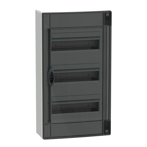SCHNEIDER ELECTRIC LVSXM313 Caja de superficie PrismaSeT XS 13 módulos 3 filas puerta ahumada