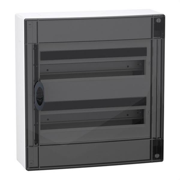 SCHNEIDER ELECTRIC LVSXM218 Caja de superficie PrismaSeT XS 18 módulos 2 filas puerta ahumada