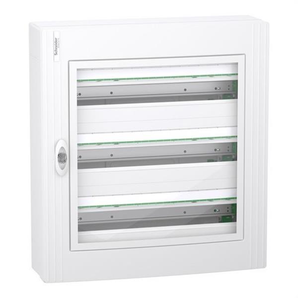 SCHNEIDER ELECTRIC LVSXM324 Caja de superficie PrismaSeT XS 24 módulos 3 filas puerta transparente