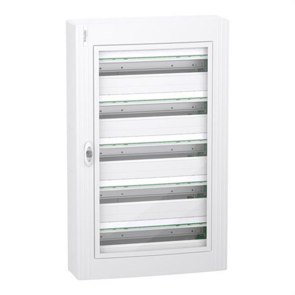 SCHNEIDER ELECTRIC LVSXM524 Caja de superficie PrismaSeT XS 24 módulos 5 filas puerta transparente