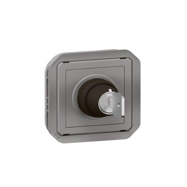LEGRAND 069534L Interruptor con llave 3A, 250V Ronis n° 455 Plexo modular, 2 posiciones, gris
