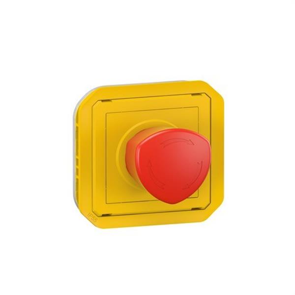 LEGRAND 069549L Pulsador de emergencia componible Plexo, desbloqueo por ¼ de vuelta