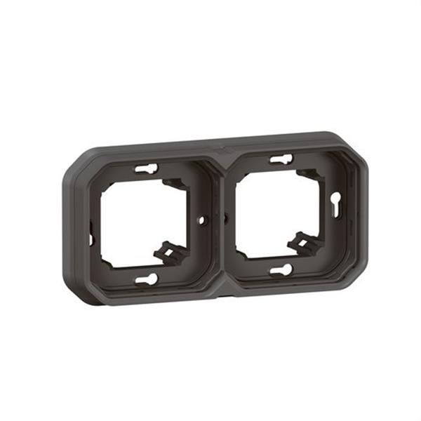 LEGRAND 069607L Marco de empotrar Plexo modular, 2 elementos horizontales o verticales, antracita