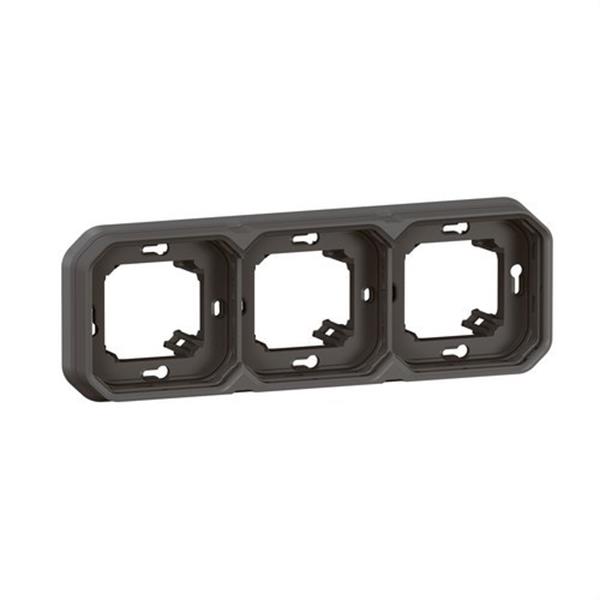 LEGRAND 069608L Marco de empotrar Plexo modular antracita - 3 elementos horizontales o verticales
