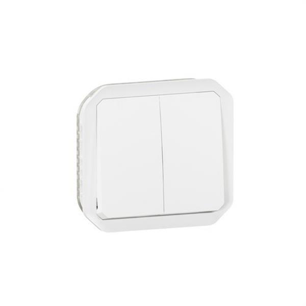 LEGRAND 069625L Conmutador doble Plexo modular, 10AX, blanco