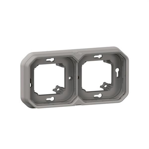 LEGRAND 069683L Marco de empotrar Plexo modular, 2 elementos horizontales o verticales, gris