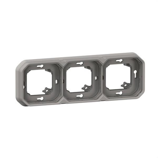 LEGRAND 069687L Marco de empotrar Plexo modular, 3 elementos horizontales o verticales, gris