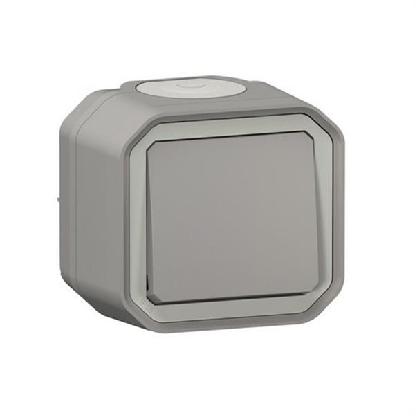LEGRAND 069720L Pulsador NA Plexo monobloc de superficie, 10A, gris