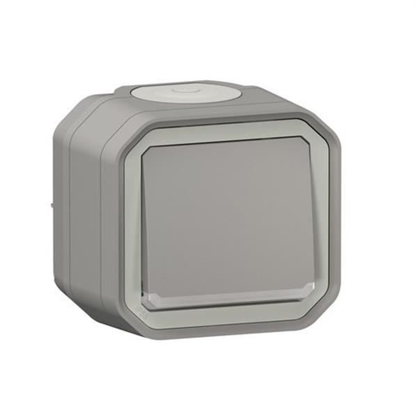 LEGRAND 069722L Pulsador NA luminoso Plexo monobloc de superficie, 10A, gris