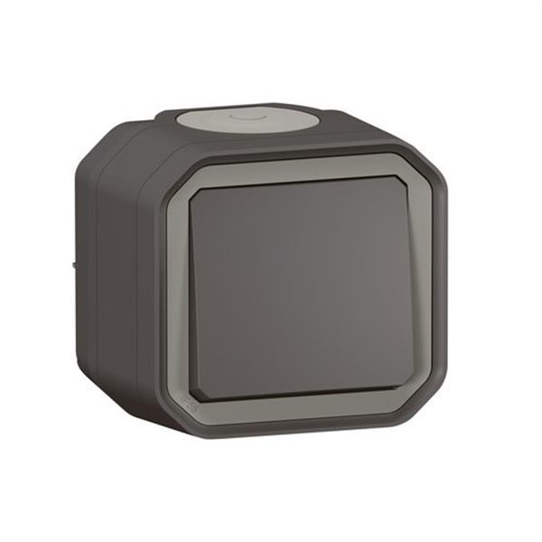 LEGRAND 069761L Conmutador Plexo monobloc de superficie, 10AX, antracita
