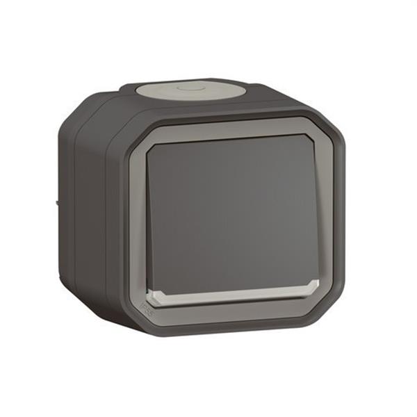 LEGRAND 069782L Pulsador NA luminoso Plexo monobloc de superficie, 10A, antracita