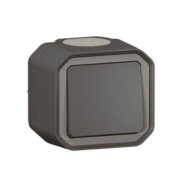 LEGRAND 069790L Pulsador NA Plexo monobloc de superficie, 10A, antracita
