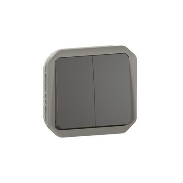 LEGRAND 069805L Conmutador doble Plexo modular, 10AX, antracita
