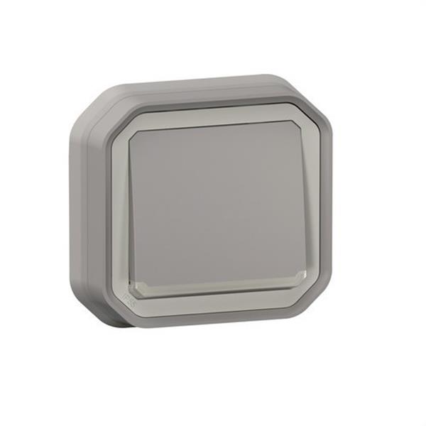 LEGRAND 069832L Pulsador NA luminoso Plexo monobloc de empotrar, 10A, gris