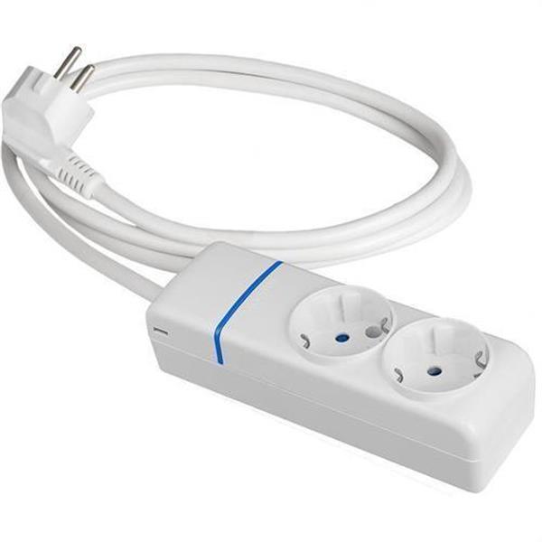 SOLERA 8012P Prolongador con 2 tomas 2P+T 16A 250V 1.5 m de cable H05VV-F 3G1,5mm²