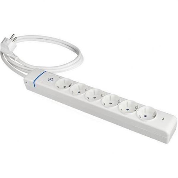 SOLERA 61ILS Prolongador con 6 tomas 2P+T 16A 250V con interruptor luminoso 1.5m de cable H05VV-F 3G1,5m