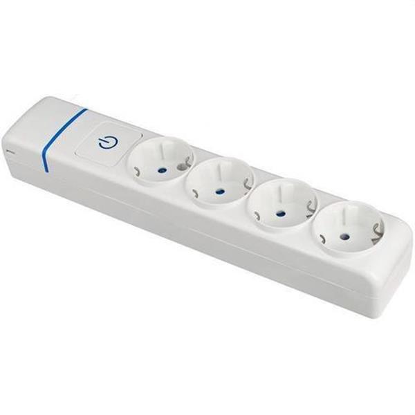 SOLERA 8004PIL Base múltiple de 4 tomas 2P+T 16A 250V con interruptor luminoso color blanco