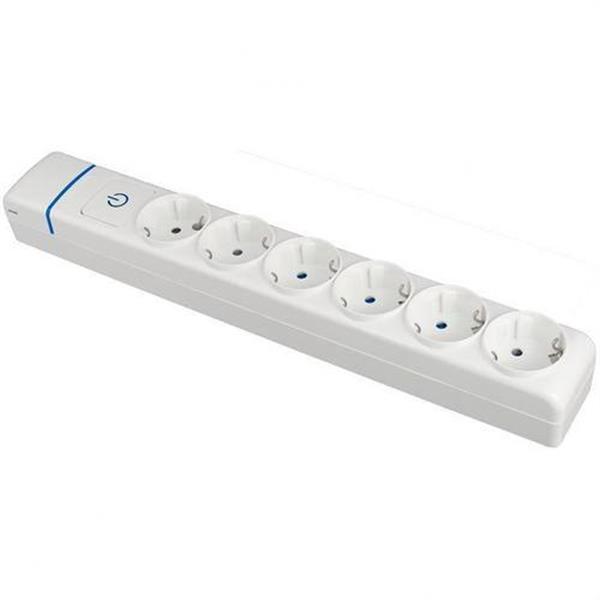 SOLERA 8006PIL Base múltiple de 6 tomas 2P+T 16A 250V con interruptor luminoso
