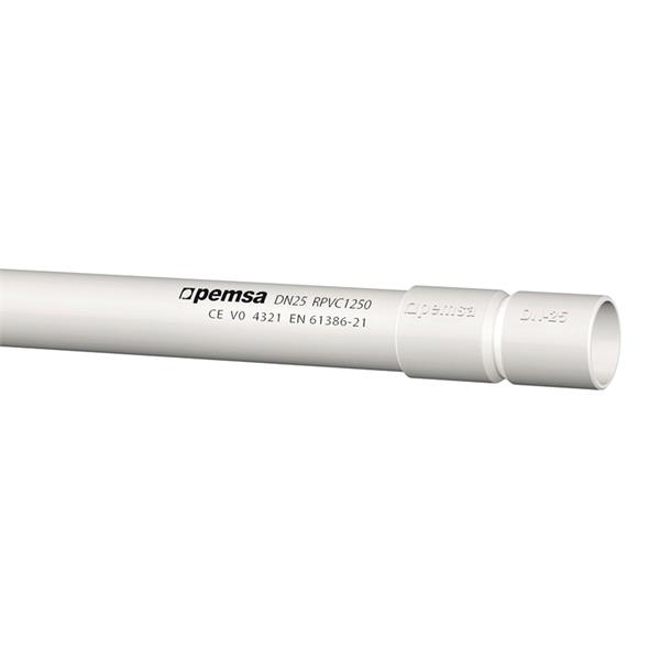 PEMSA 13050163 Tubo rígido enchufable RPVC 1250, IP44, DN63 en color Gris RAL 7035.