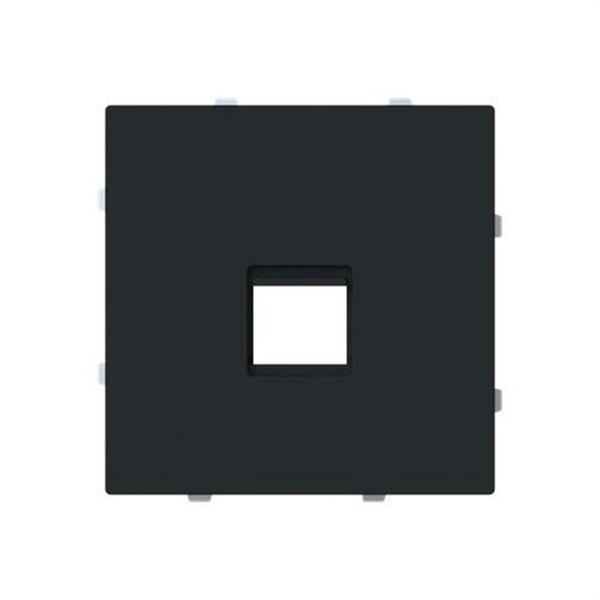 NIESSEN 8916.3 NT Tapa toma informática plana con persiana 1 conector Serie Alba negro mate