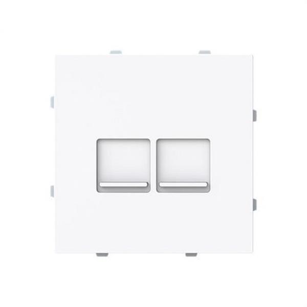 NIESSEN 8916.4 BL Tapa toma informática plana con persiana 2 conectores Serie Alba blanco brillo