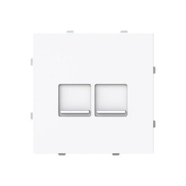 NIESSEN 8916.4 BT Tapa toma informática plana con persiana 2 conectores Serie Alba blanco mate