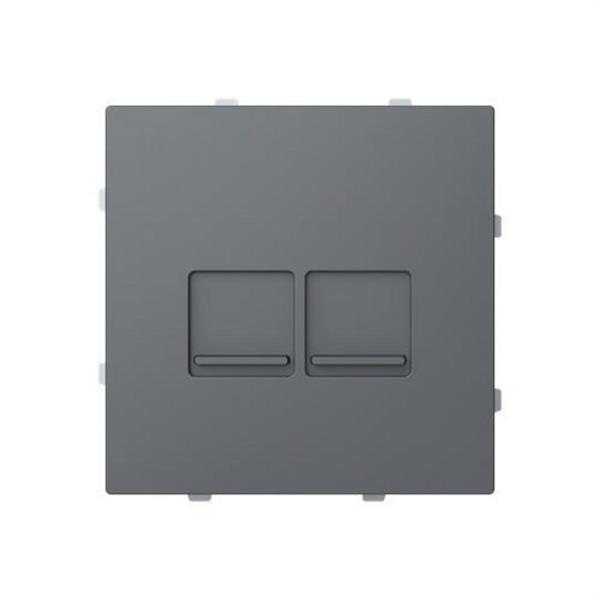 NIESSEN 8916.4 GR Tapa toma informática plana con persiana 2 conectores Serie Alba gris mate