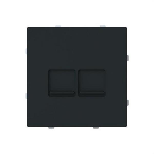 NIESSEN 8916.4 NT Tapa toma informática plana con persiana 2 conectores Serie Alba negro mate