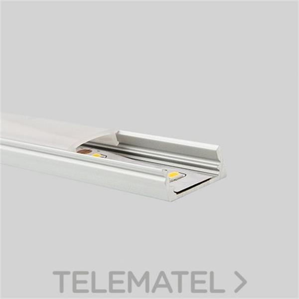 MASLIGHTING 196782 TIRA 2 MTS PERFIL DE SUPERFICIE BAJO EN BLANCO + DIFUSOR OPAL+ 2 TAPAS FINALES + 4 CLICS