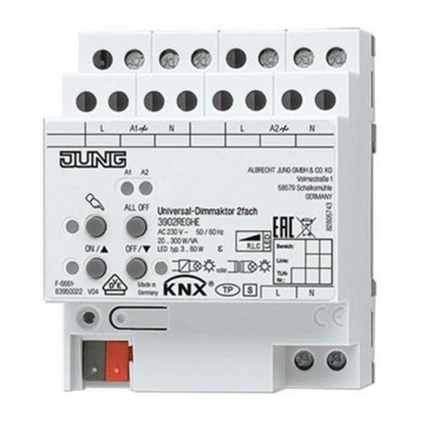 JUNG 3902REGHE Actuador dimmer regulador velocidad KNX 2 canales