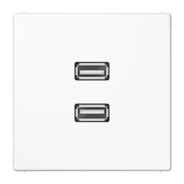 JUNG MALS1153WW Placa 2xUSB blanco alpino para Serie LS